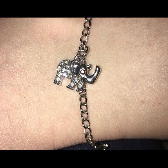 Elephant Anklet | Ankle Bracelet | Silver-tone - Picture 1 of 8